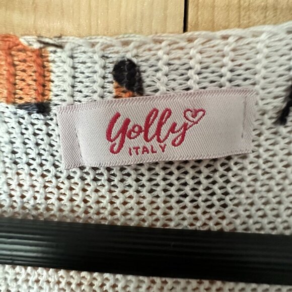 Yolly Italy Lightweight Knit Summer Sweater Dolman Top Kitty Cat Lady Artsy Sz? - Picture 2 of 7